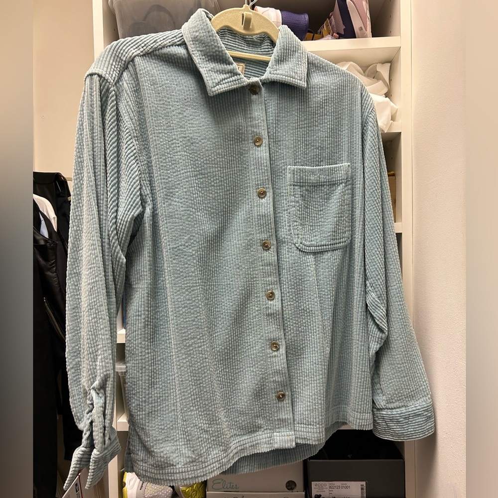 Light Blue Corduroy Shacket